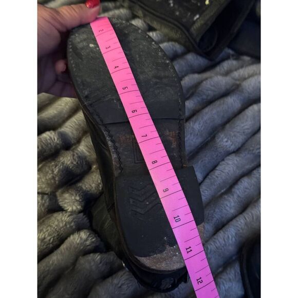 8 frye veronica black leather moto biker boot-bootie - Picture 9 of 12